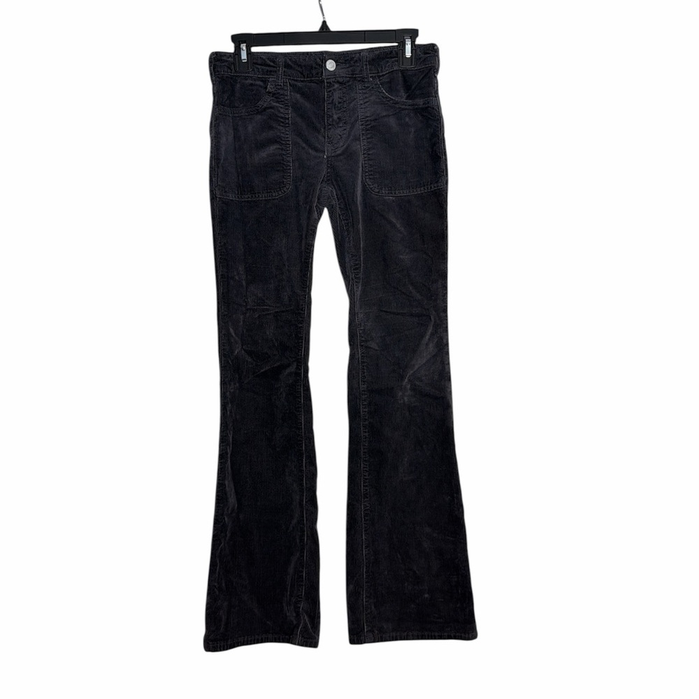 Pilcro Anthropologie The Icon Flare Dar Gray Black Corduroy Pants Size 26 - Picture 3 of 7